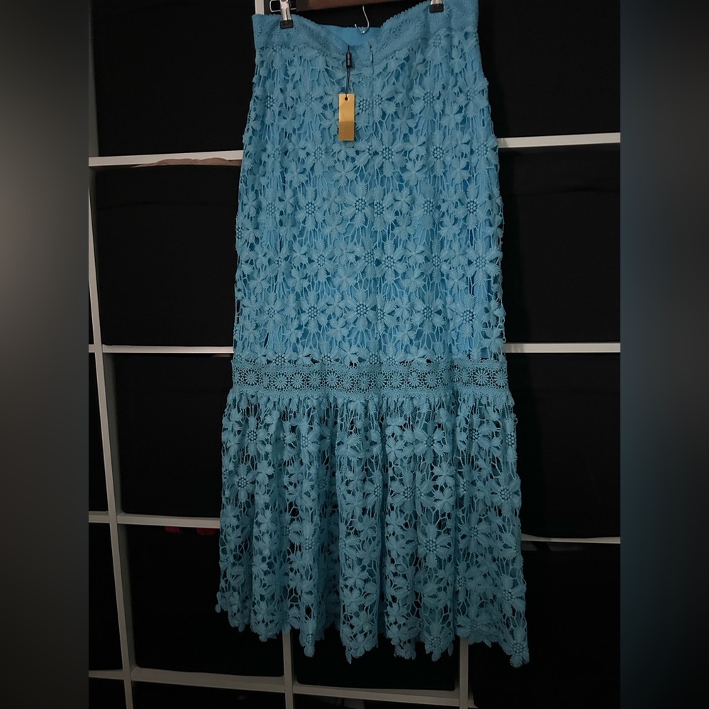 Alexia Admor Blue Lace Floral Dress - Picture 4 of 6